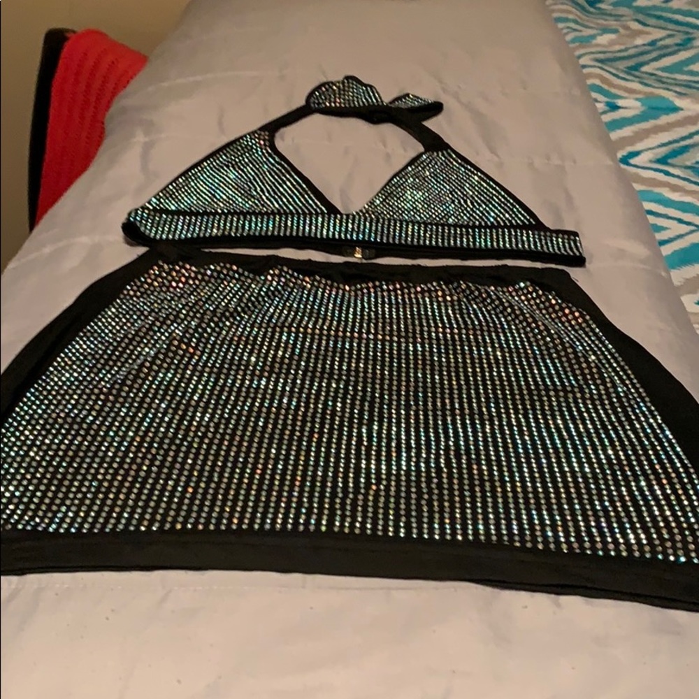 Sparkling Mini skirt and bra top